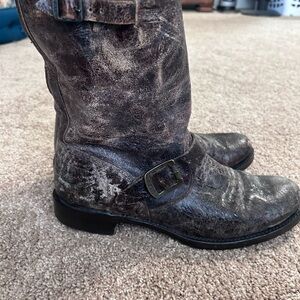 Frye Veronica Distressed Brown Leather Boots